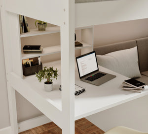 Balmoral High Sleeper with Chair Bed, Desk & Shelves