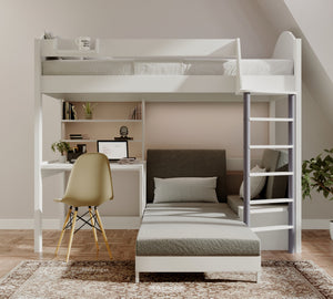 Balmoral High Sleeper with Chair Bed, Desk & Shelves