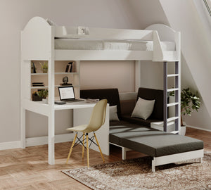 Balmoral High Sleeper with Chair Bed, Desk & Shelves