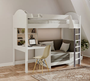 Balmoral High Sleeper with Chair Bed, Desk & Shelves