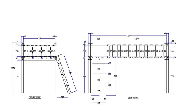 Bea Midsleeper Wooden Cabin Bed