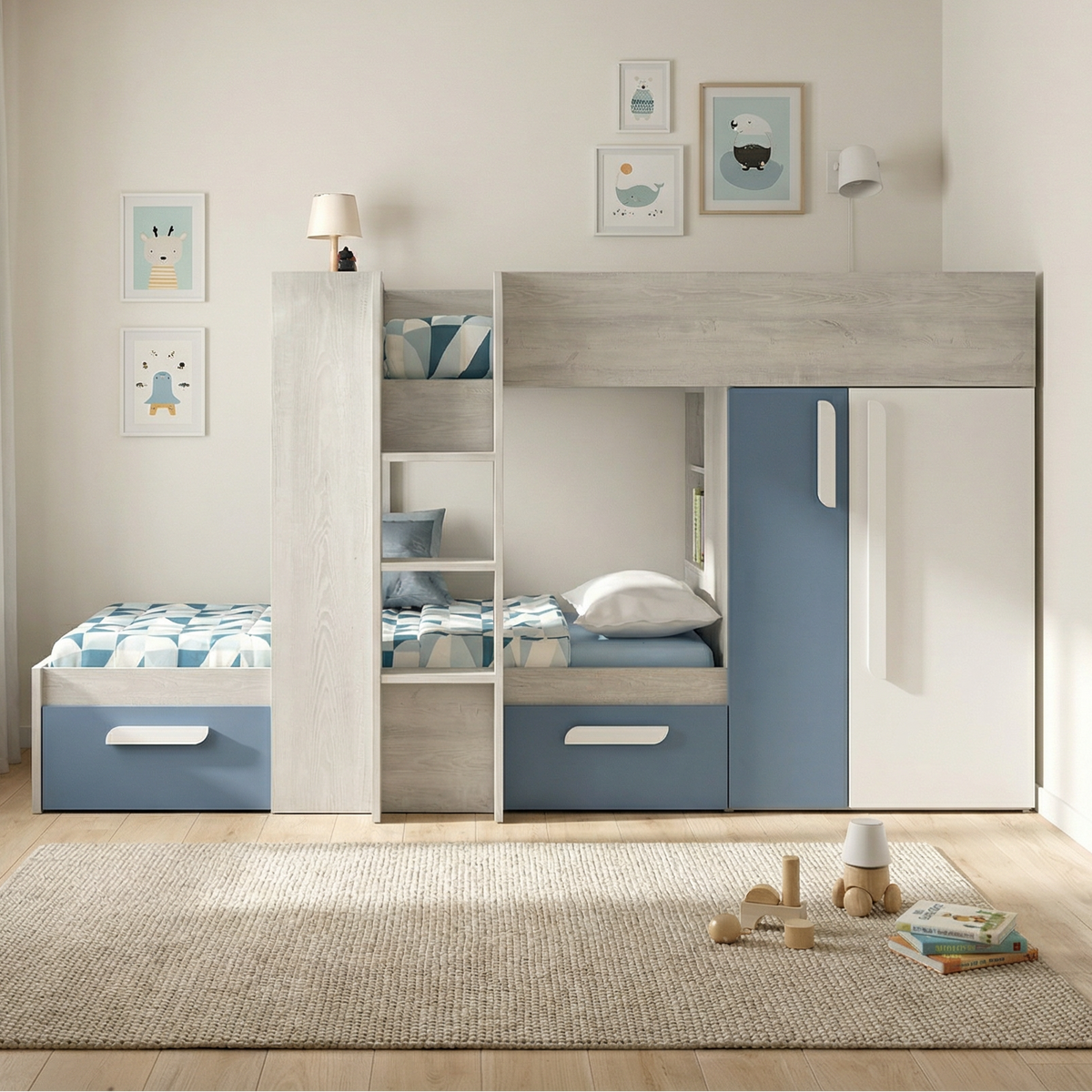 Belgravia Bunk Bed with Wardrobe & Drawers