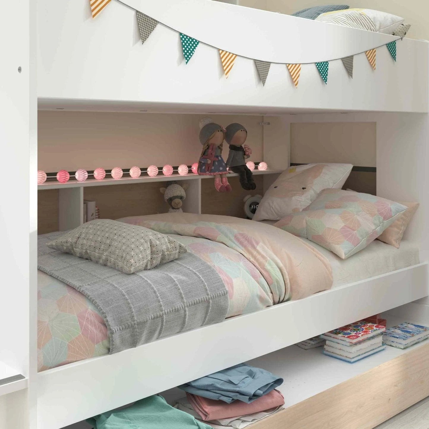 Biblio Bunk Bed with Stairs, Shelves & Optional Trundle Bed