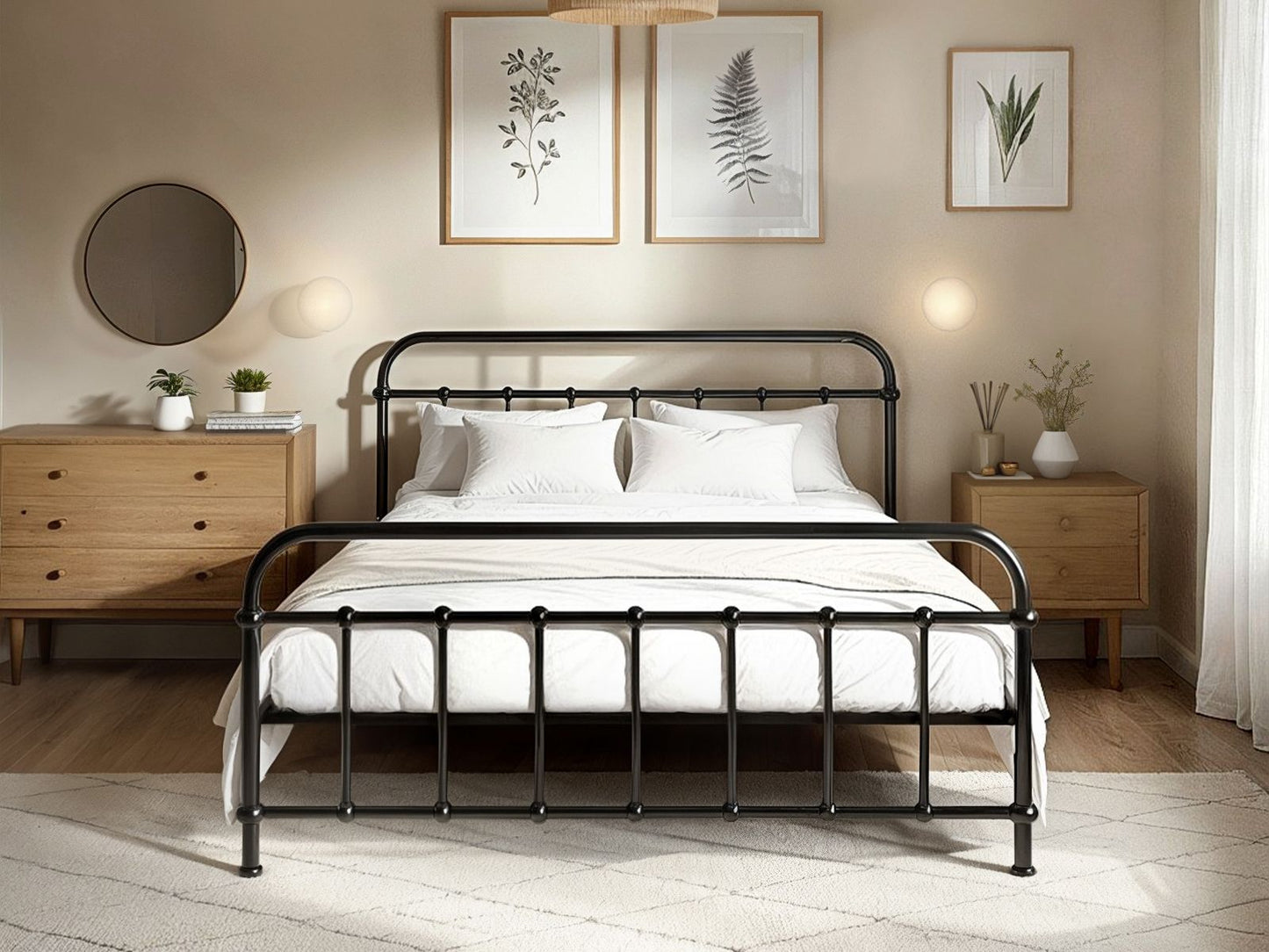 Black Metal Small Double Bed