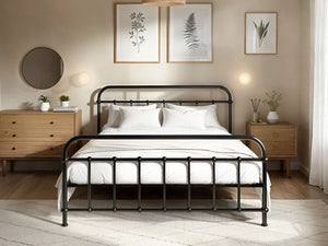 Black Metal Small Double Bed