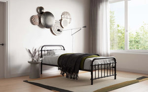 Black Metal Small Double Bed