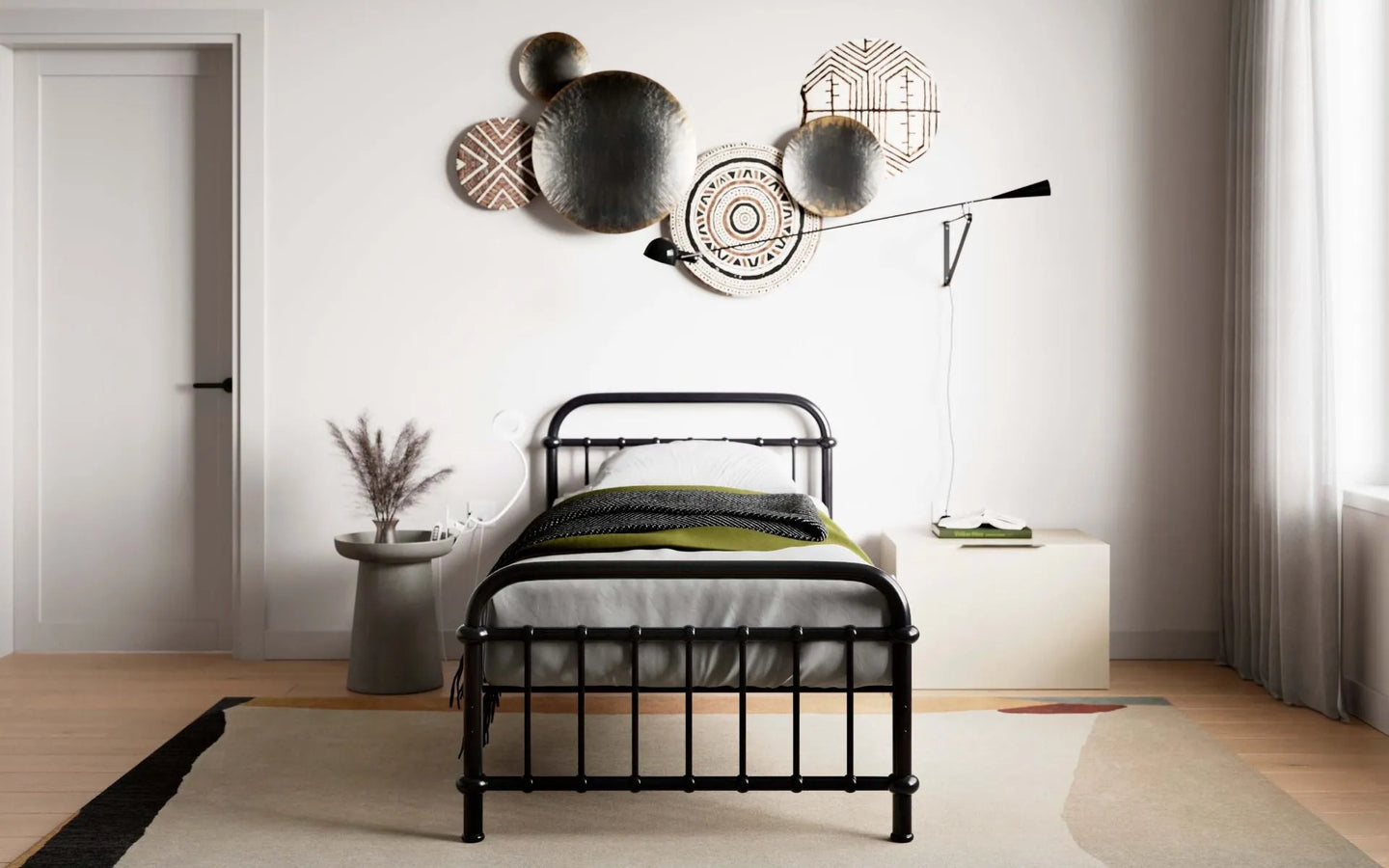 Black Metal Small Double Bed