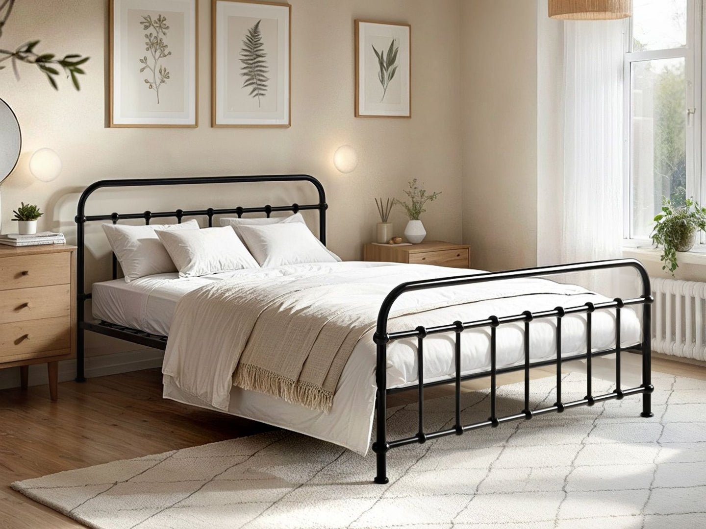 Black Metal Small Double Bed