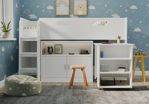 Bramley Mid Sleeper with Desk & Storage