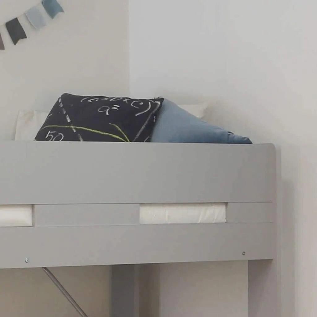 Safety sides around the top bunk of the Ripley Bunk Bed in grey