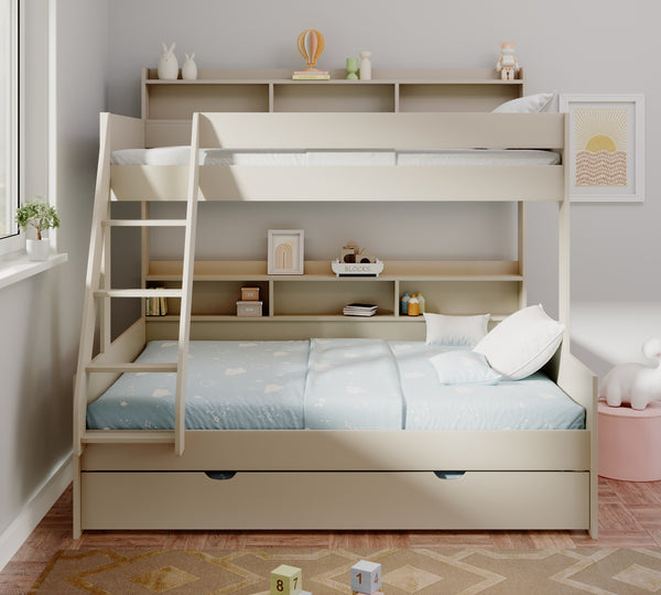 Burford Family Bunk Bed with Double Bottom & Pull-Out Trundle