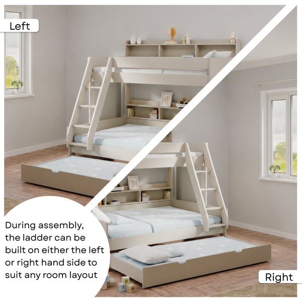 Burford Family Bunk Bed with Double Bottom & Pull-Out Trundle