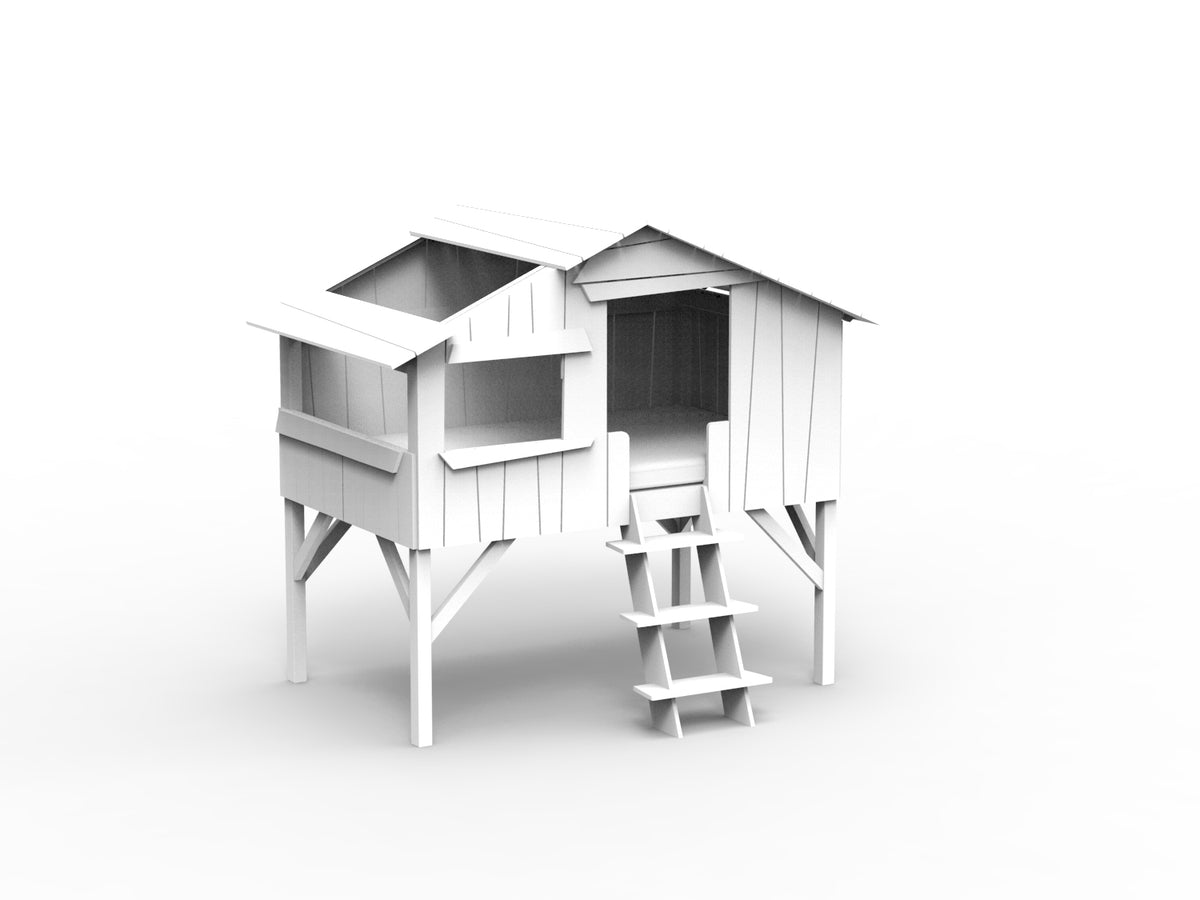 Mathy by Bols Treehouse Bed in White