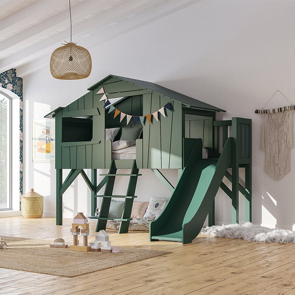 Mathy by Bols Treehouse Bed with Platform and Slide