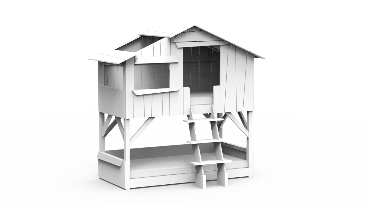 Mathy by Bols Treehouse Bunk Bed in White
