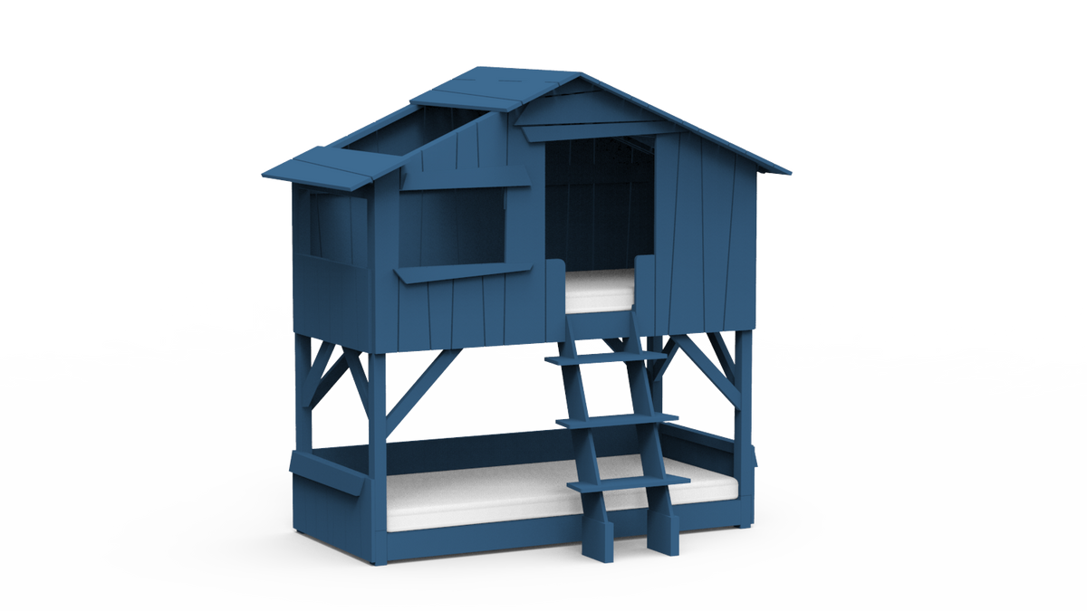 Mathy by Bols Treehouse Bunk Bed in Atlantic Blue