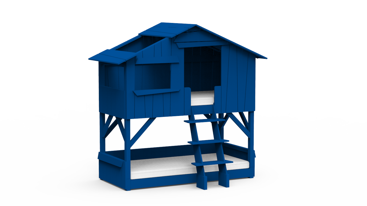 Mathy by Bols Treehouse Bunk Bed in Marseille Blue