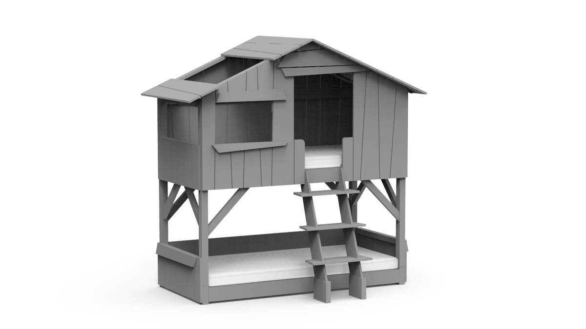 Mathy by Bols Treehouse Bunk Bed in Cement Grey