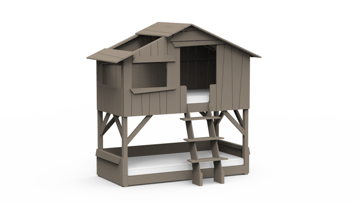 Mathy by Bols Treehouse Bunk Bed in Linen