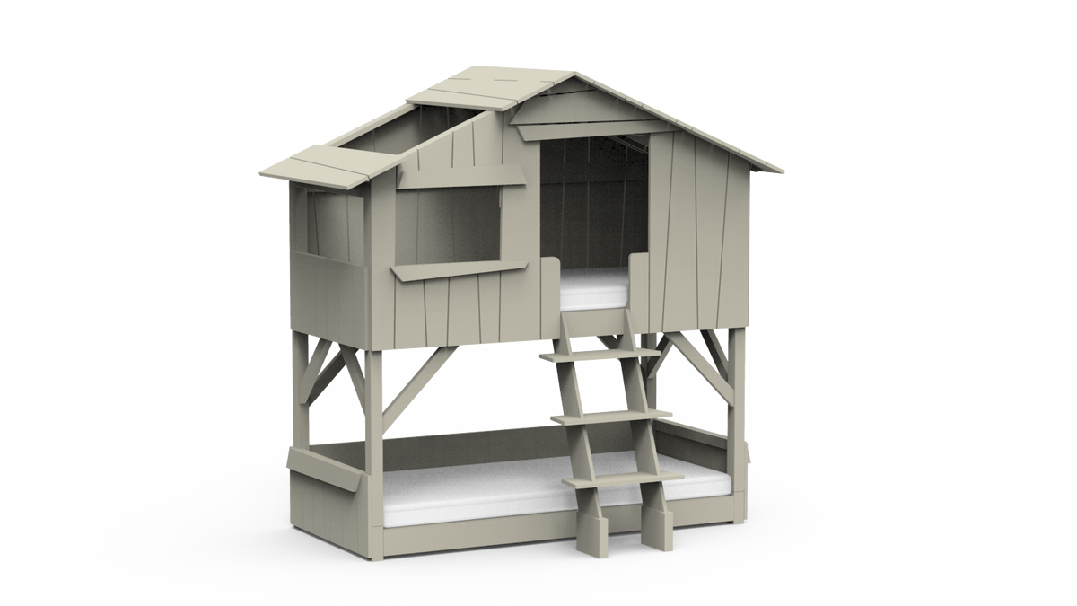 Mathy by Bols Treehouse Bunk Bed in Moss Grey