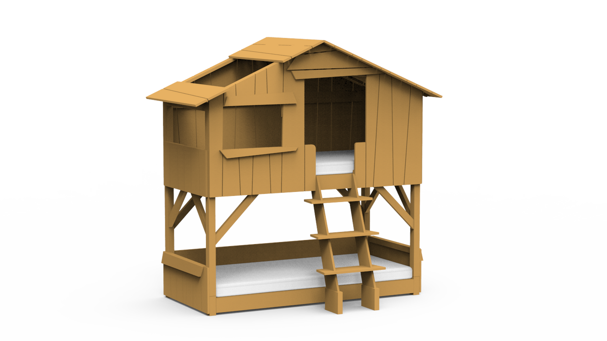 Mathy by Bols Treehouse Bunk Bed in Ochre