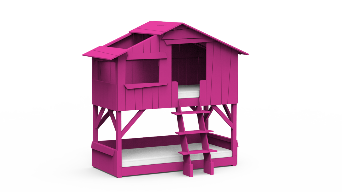 Mathy by Bols Treehouse Bunk Bed in Summer Pink