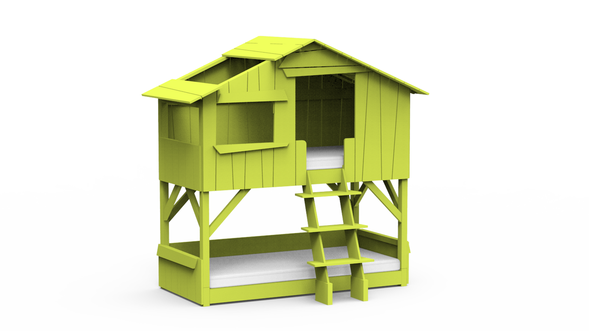 Mathy by Bols Treehouse Bunk Bed in Apple Green