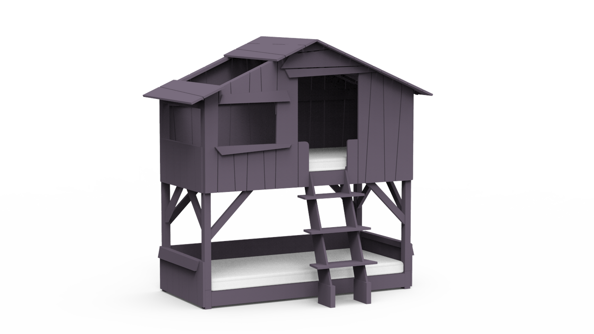 Mathy by Bols Treehouse Bunk Bed in Cuberdon Purple