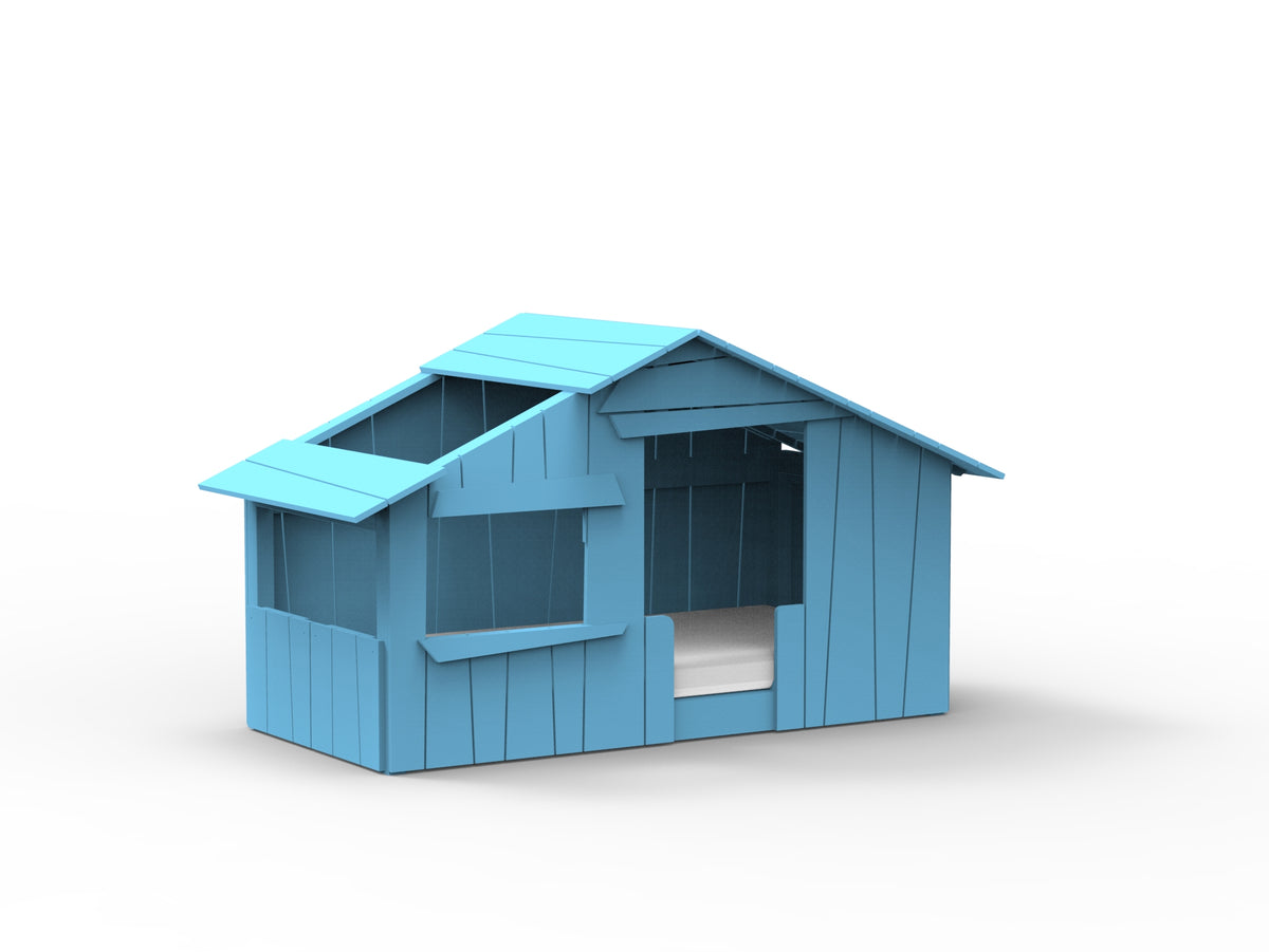 Mathy by Bols Montessori Treehouse Floor Bed in Azur Blue
