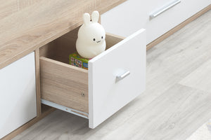 Camden Single White and Oak Wooden Cabin Bed