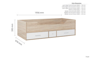 Camden Single White and Oak Wooden Cabin Bed