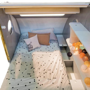 Caravan Bed with Storage Drawers & Shelves