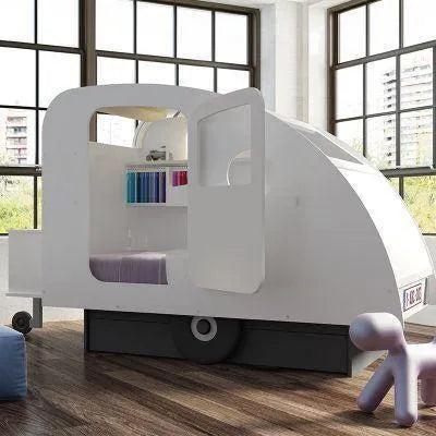 Caravan Bed with Storage Drawers & Shelves