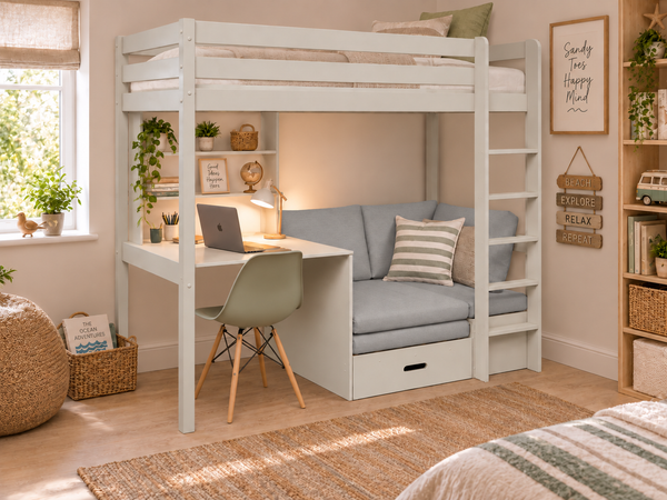 Chelsea Cashmere High Sleeper with Sofa Bed & Desk