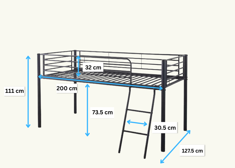 Harley Metal Mid Sleeper dimensions