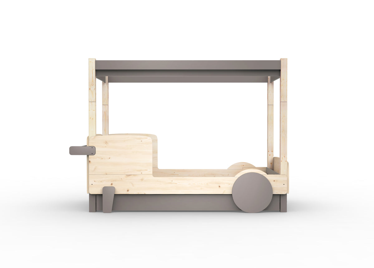 Mathy by Bols Discovery Canopy Car Bed in Taupe (With pull-out bed)