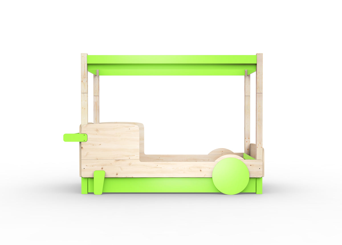 Mathy by Bols Discovery Canopy Car Bed in Apple Green (With pull-out bed)