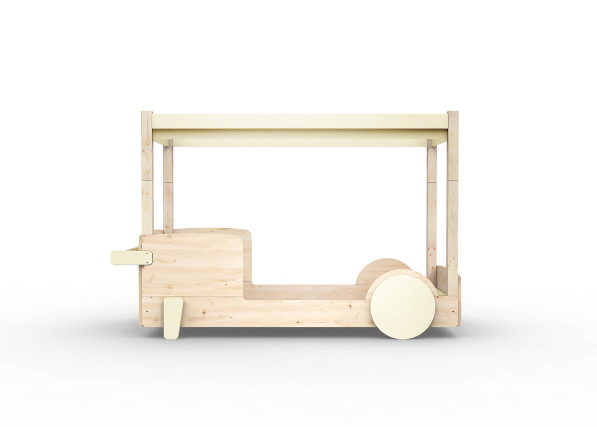 Mathy by Bols Discovery Canopy Car Bed in Beige Ivory (Bed only)