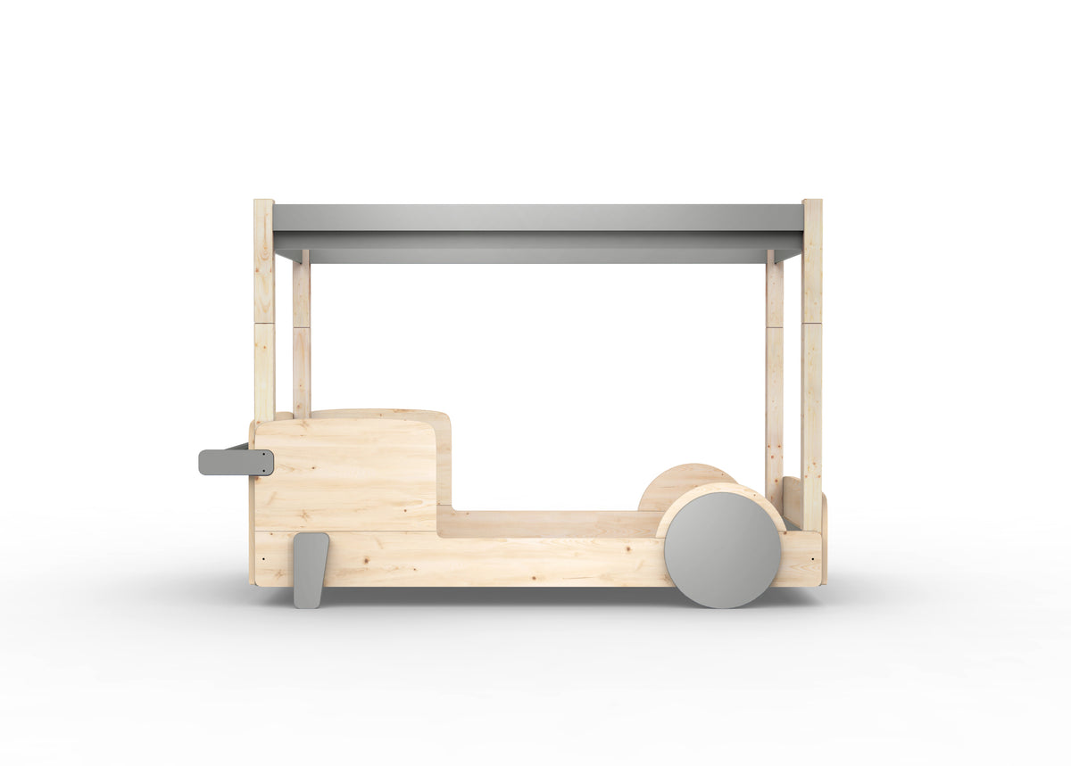 Mathy by Bols Discovery Canopy Car Bed in Cement Grey (Bed only)