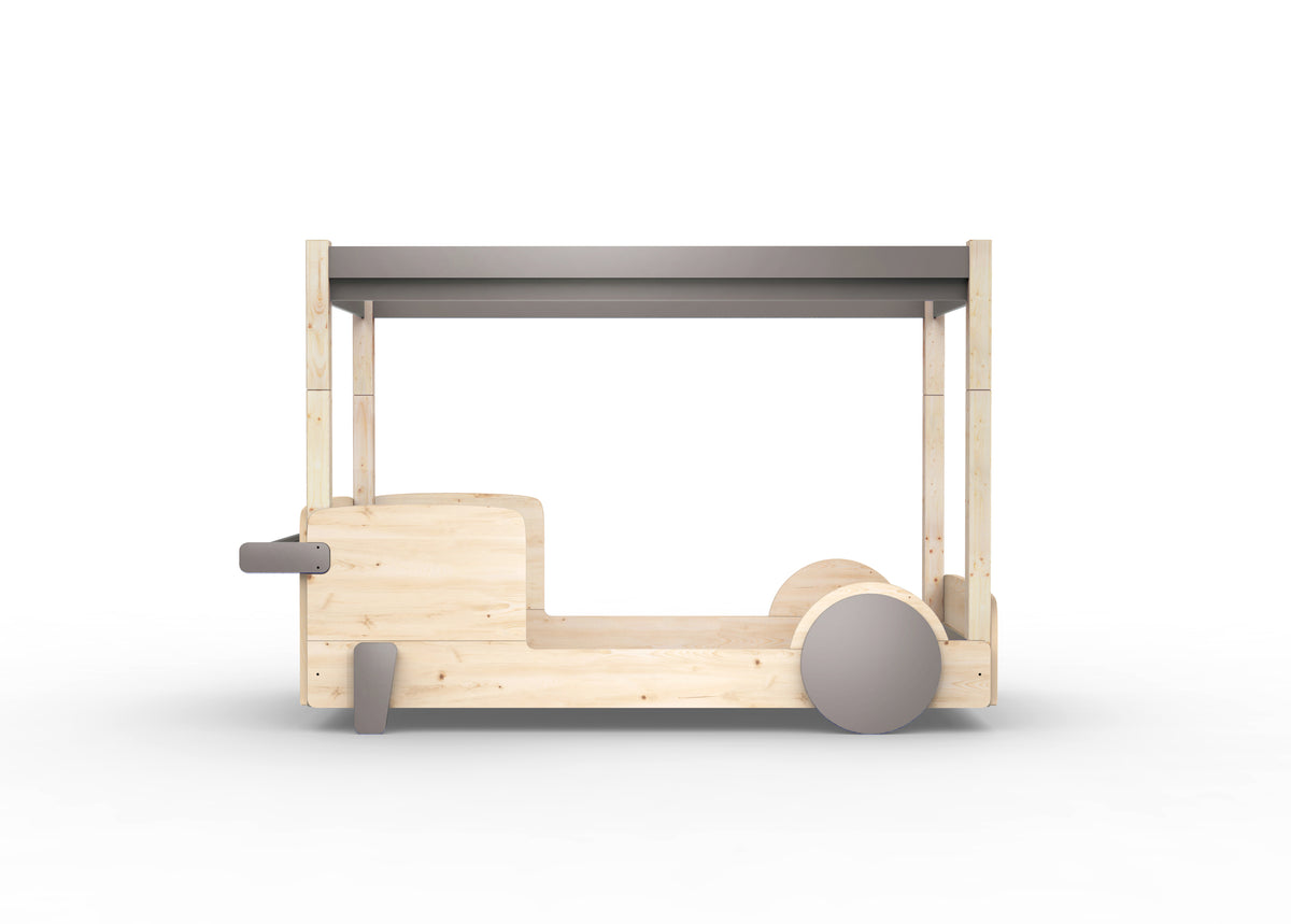 Mathy by Bols Discovery Canopy Car Bed in Linen (Bed only)