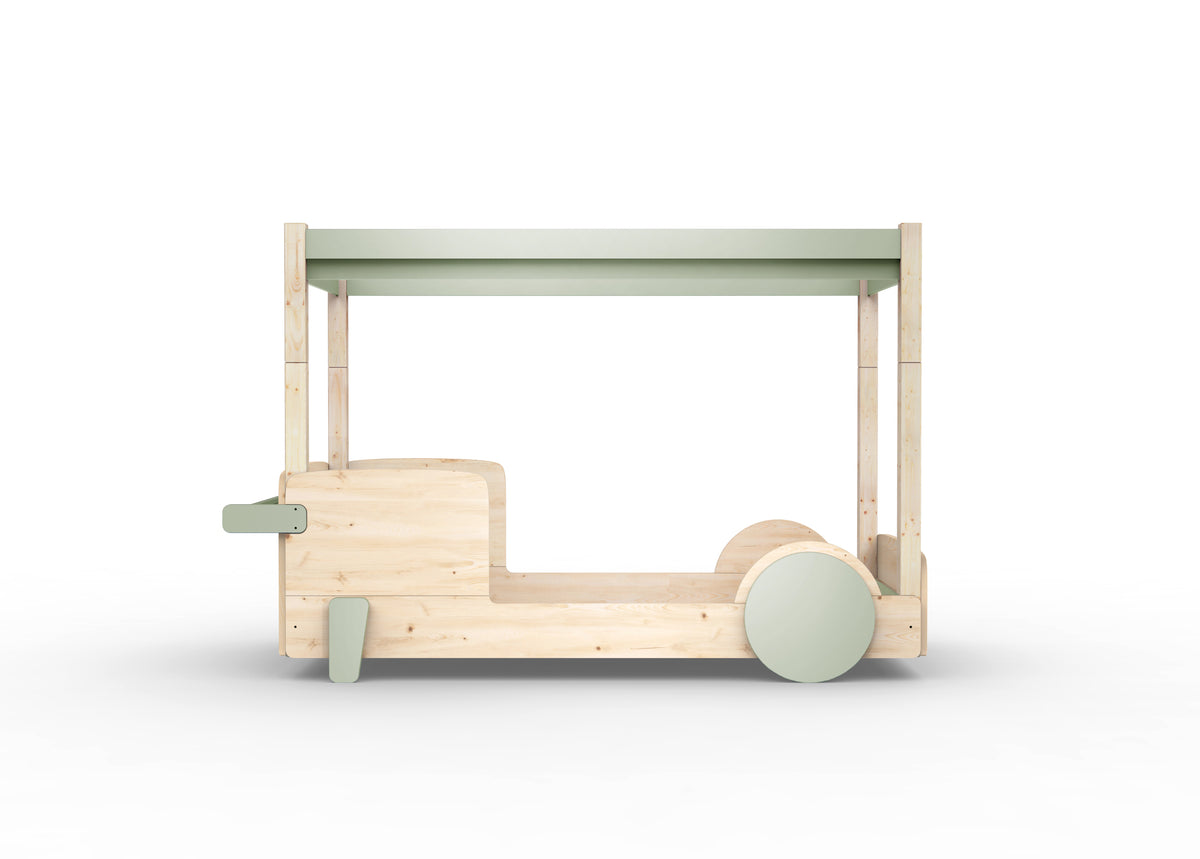 Mathy by Bols Discovery Canopy Car Bed in Moss Grey (Bed only)