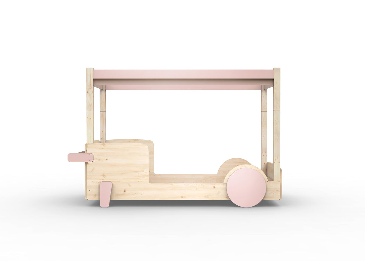 Mathy by Bols Discovery Canopy Car Bed in Winter Pink (Bed only)