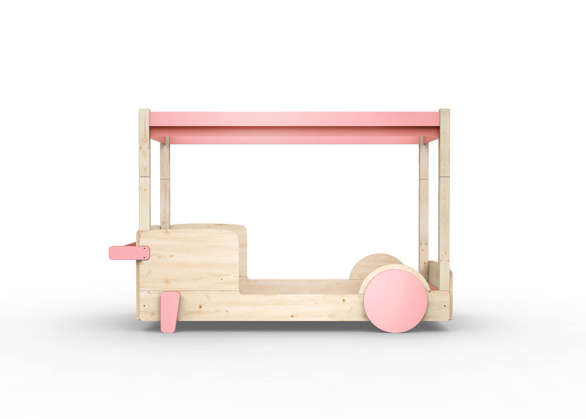 Mathy by Bols Discovery Canopy Car Bed in Very Light Pink (Bed only)