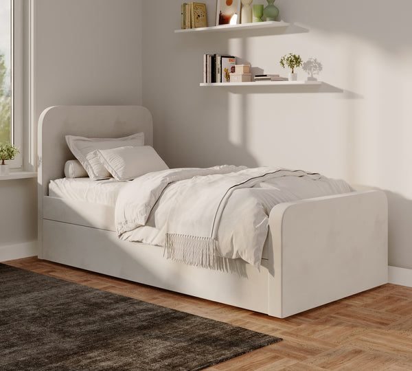 Daisy Velvet Single Trundle Bed