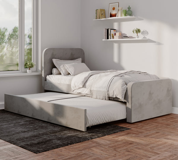 Daisy Velvet Single Trundle Bed