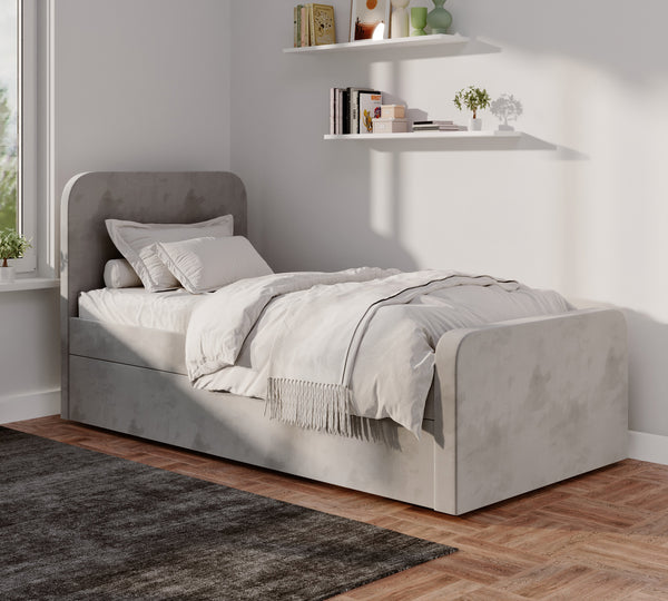 Daisy Velvet Single Trundle Bed