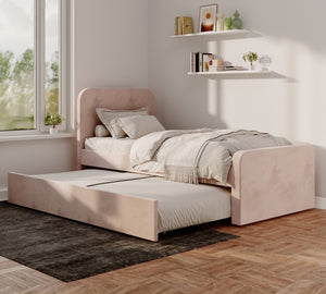 Daisy Velvet Single Trundle Bed