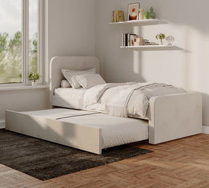 Daisy Velvet Single Trundle Bed