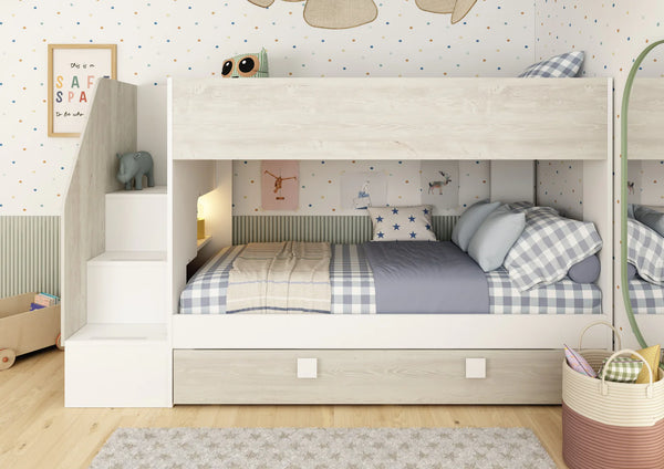 Easy Staircase Bunk Bed with Pull-out Trundle