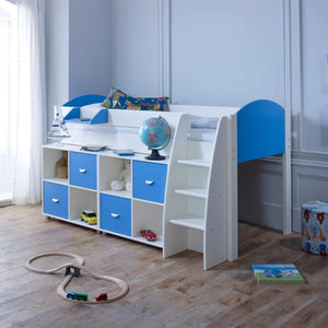 Noah & Eli Mid Sleeper Bed with Double Storage